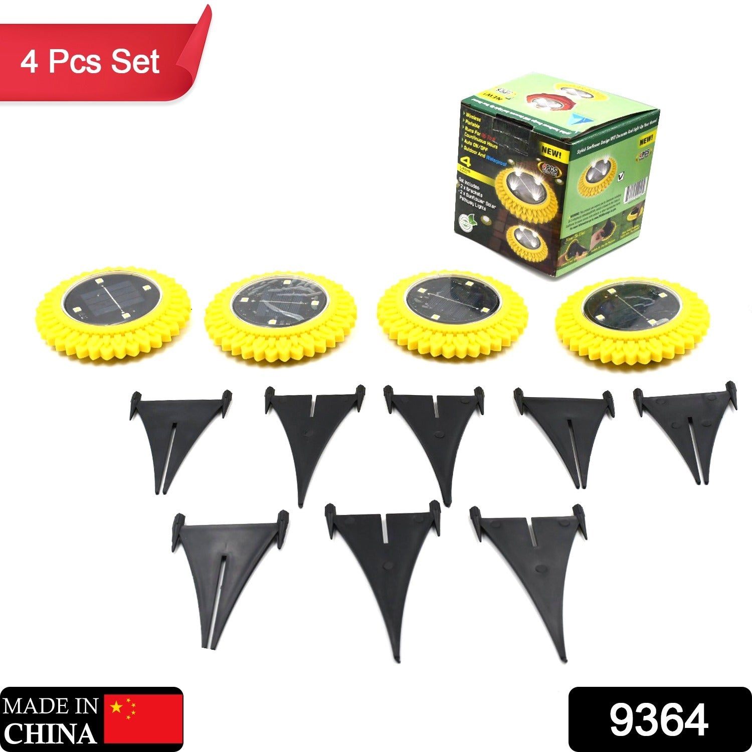 9364 4 Pack Solar Ground Lights, LED Solar Powered Disk Lights Outdoor Waterproof Garden Landscape Lighting for Yard Deck Lawn Pathway Walkway Balcony Decoration 9364 4 Pack Solar Ground Lights, LED Solar Powered Disk Lights Outdoor Waterproof Garden Landscape Lighting for Yard Deck Lawn Pathway Walkway Balcony Decoration